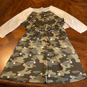 SO Girls Camo Varsity Ragland Casual Dress